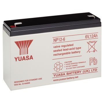 Image of Yuasa Battery 12Ah 6V Rechargeable