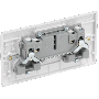 BG Electrical 824 White Rounded Edge 13A Socket 2 Gang Unswitched