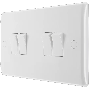BG Electrical 844 White Rounded Edge 4 Gang 2 Way Switch
