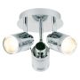 Spa Scorpius 35W Bathroom Triple Ceiling Spotlight GU10 Chrome Glass