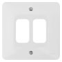 Hager Sollysta Grid Front Plate 2 Gang White WMGP2