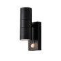 Forum Zink Leto GU10 Spotlight PIR Up and Down Wall Light Black