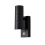 Forum Zink Leto GU10 Spotlight PIR Up and Down Wall Light Black