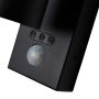 Forum Zink Leto GU10 Spotlight PIR Up and Down Wall Light Black