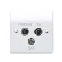 MK Logic K3553DABWHI Triple TV/FM DAB/Sat Triplexer Non Isolated White