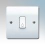 MK Logic K4878BWHI 10A 1 Gang SP Push Switch Bell Symbol White