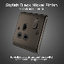 BG Nexus Metal NBN21B 1 Gang 13A Switch Socket Black Nickel