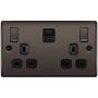 BG Nexus Metal 13A Switched Socket USB A C 22W Black Nickel