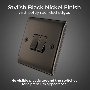 BG Nexus Metal NBN42 20A Switch 2 Gang 2 Way Black Nickel