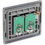 BG Nexus Metal Co-Ax Socket 2 Gang Matt Black