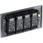 BG Nexus Metal Dimmer Switch 4 Gang Matt Black