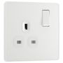 BG Evolve Switched Socket 1 Gang 13A Pearlescent White