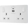 BG Evolve Double Switched Socket USB A and C 22W Pearlescent White