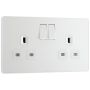 BG Evolve Switched Socket 2 Gang 13A Pearlescent White