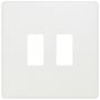BG Evolve Grid Square Front Plate 2 Module Pearlescent White