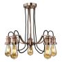 Searchlight Olivia 5 Pendant Antique Copper with Blk Braided Cable