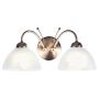 Searchlight Milanese 2 Wall Light Antique Brass with Alabaster Glass