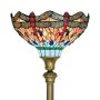 Searchlight Dragonfly Floor Lamp Antique Brass with Stained Glass Searchlight Dragonfly Floor Lamp Antique Brass with Stained Glass