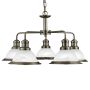 Searchlight Bistro 5 Pendant Antique Brass with Acid Glass
