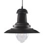 Searchlight Fisherman Pendant Black with Glass