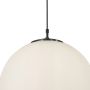 Searchlight Atom Pendant Light 30cm Dimmable Black and Opal Glass