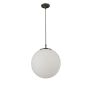 Searchlight Atom Pendant Light 40cm Dimmable Black and Opal Glass