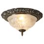 Searchlight Derby Flush Antique Brass with Glass