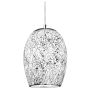 Searchlight Crackle Glass Ceiling Pendant Light Silver
