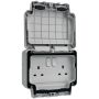 Hager Outdoor Weatherproof Socket 2 Gang Switched IP66