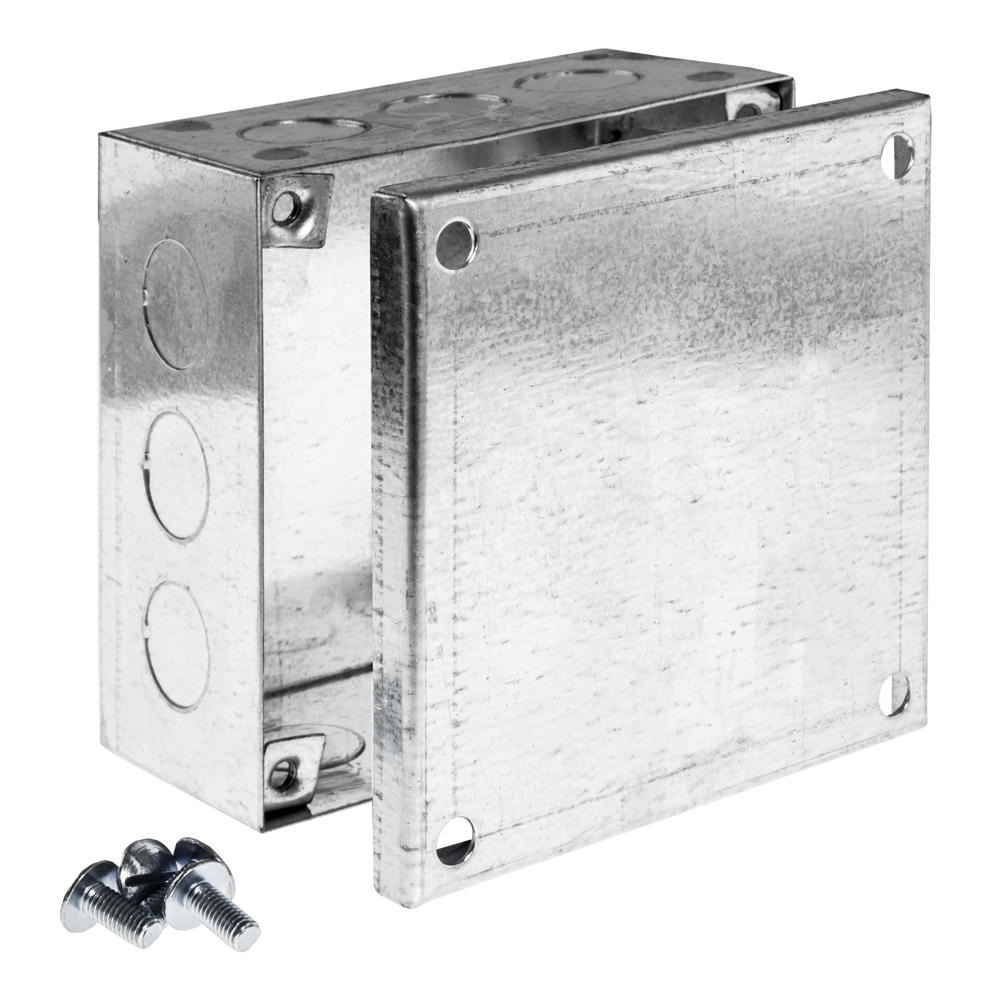 Image for Metal Adaptable Box 100x100x50mm Knockouts Galvanised