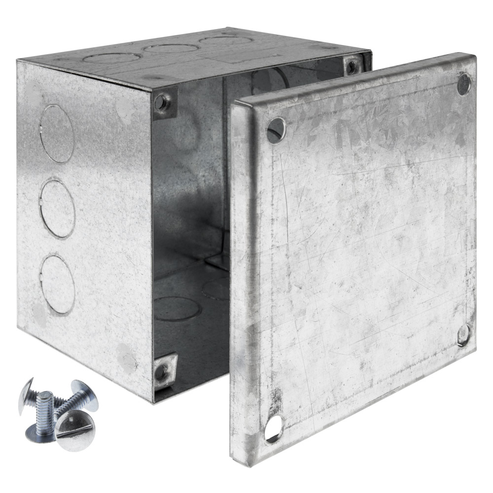 Image for Metal Adaptable Box 100x100x75mm Knockouts Galvanised