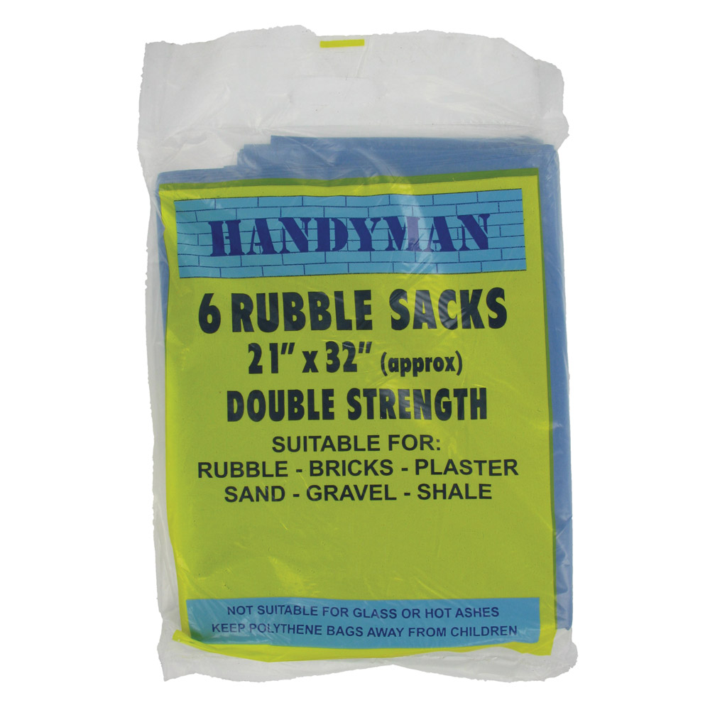 Image for Rubble Sacks Heavy Duty Blue Pack of 6