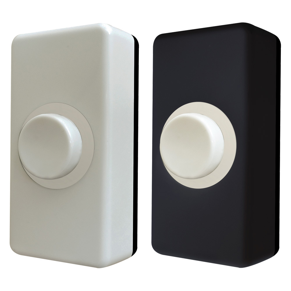 Image for Eterna Bell Push Wired Surface Mounted Black and White Covers