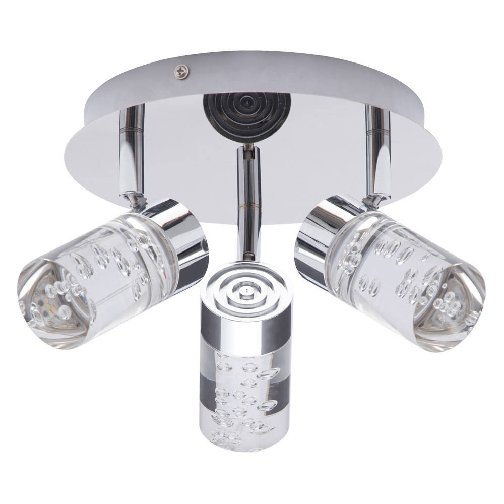Image for Spa Felix 15W Bathroom Ceiling Triple LED Spotlight Bubble Chrome