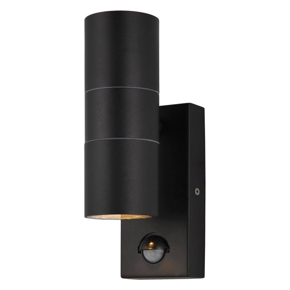 Image for Forum Zink Leto GU10 Spotlight PIR Up and Down Wall Light Black