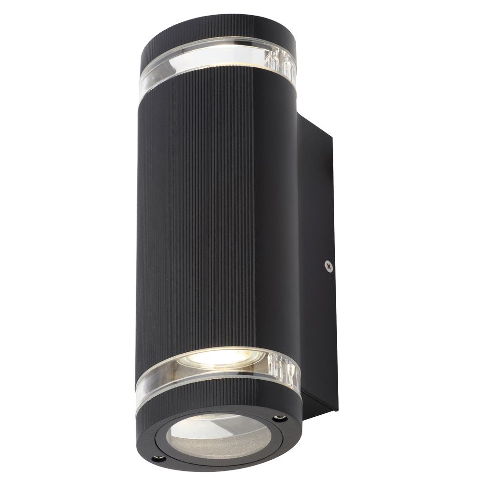 Image for Forum Zink Helix Double Outdoor Wall Light GU10 Black IP44