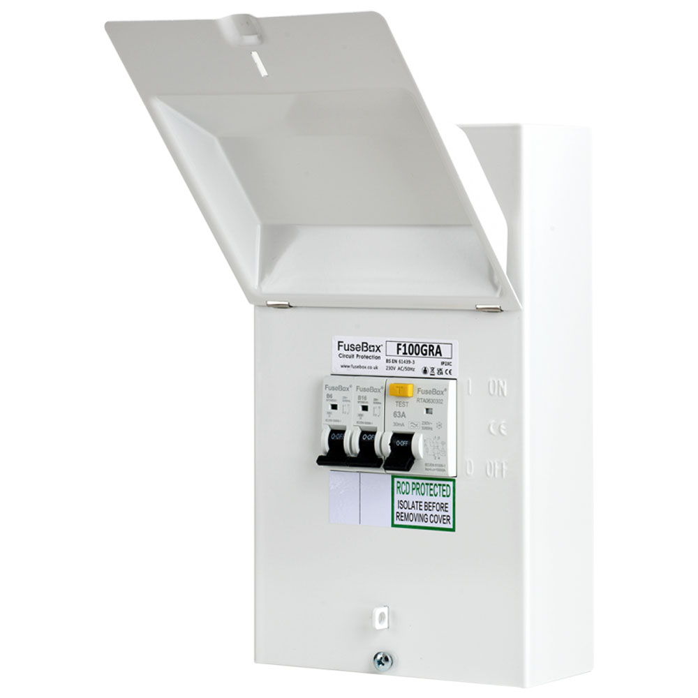 Image for Fusebox 2 Way Garage Unit 63A RCD F100GRA .
