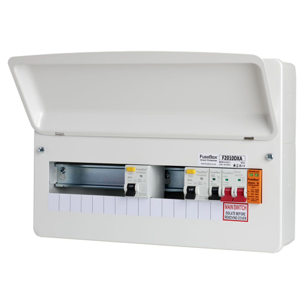 Image for Fusebox 10 Way Dual RCD Consumer Unit with SPD F2010DXA