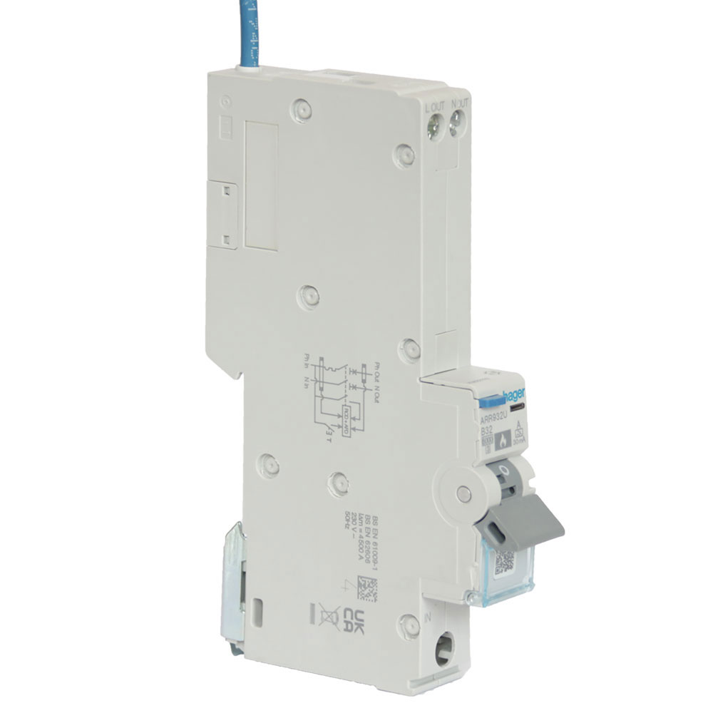 Image for Hager AFDD RCBO 10A Type B Single Pole 6kA ARR910U