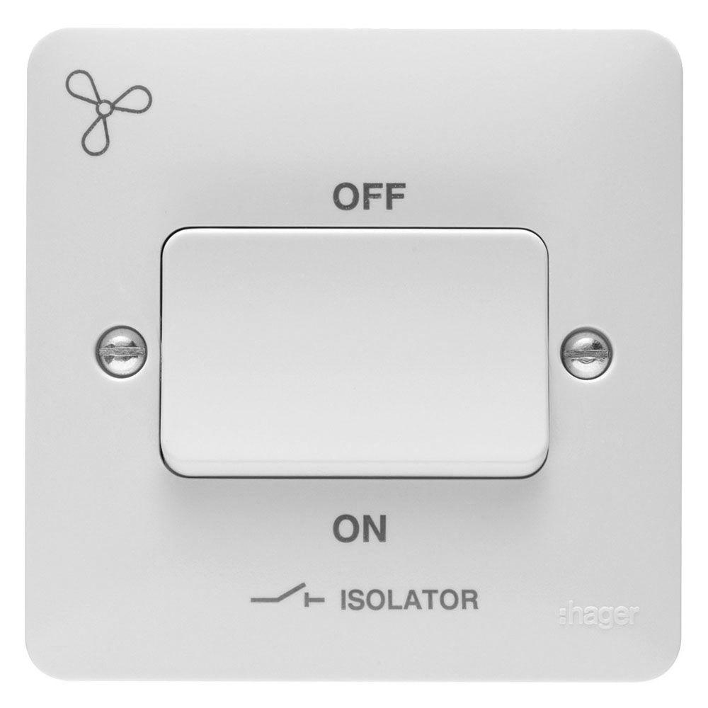 Image for Hager Sollysta 3 Pole Fan Isolator Switch White WMPS3PIF