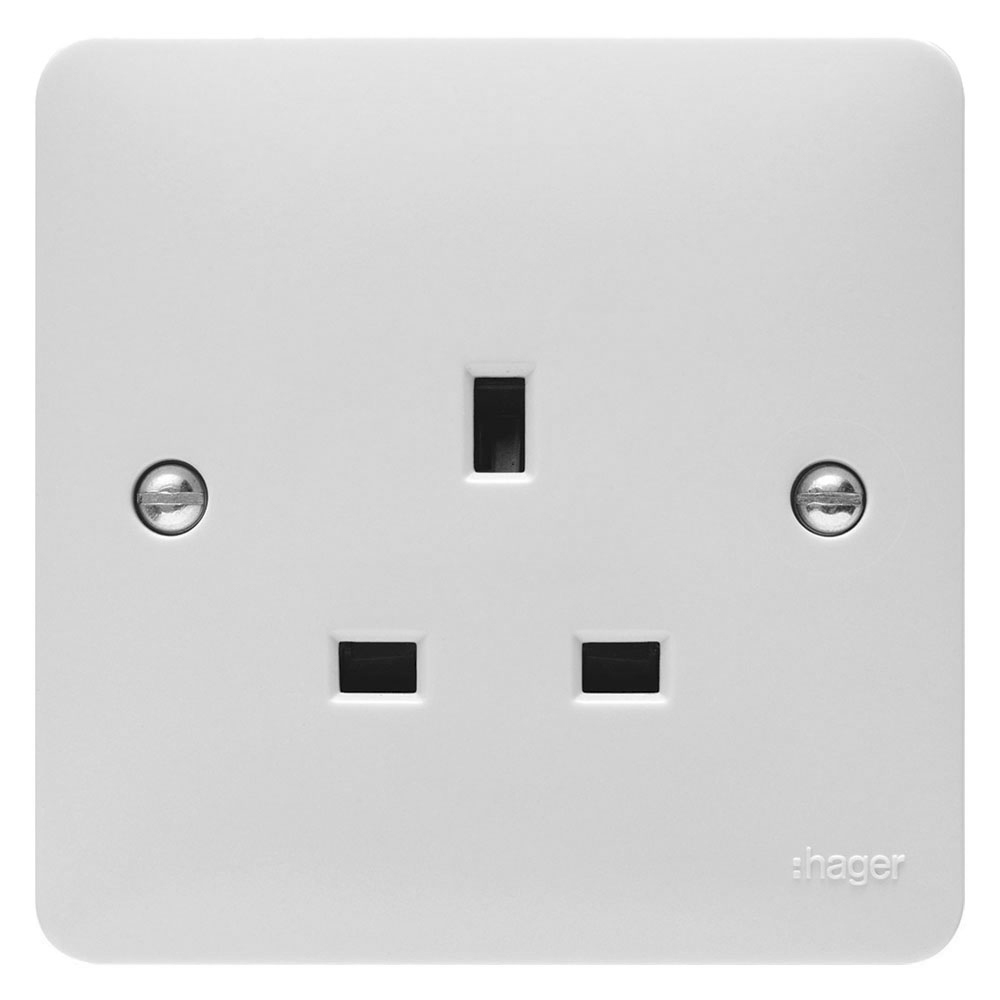 Image for Hager Sollysta Unswitched Socket 1 Gang 13A SP White WMS81