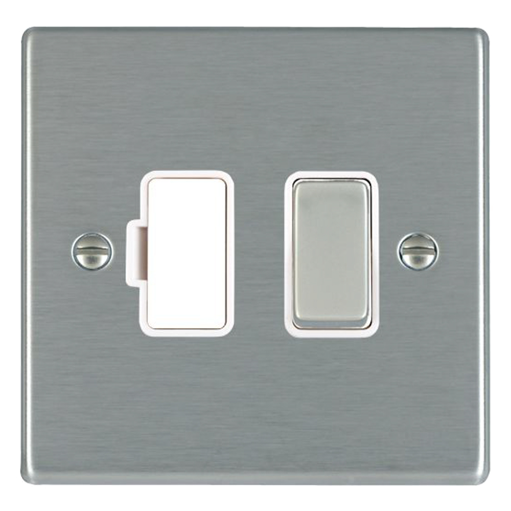 Image for Hamilton Hartland Switched Fused Spur Satin Steel White