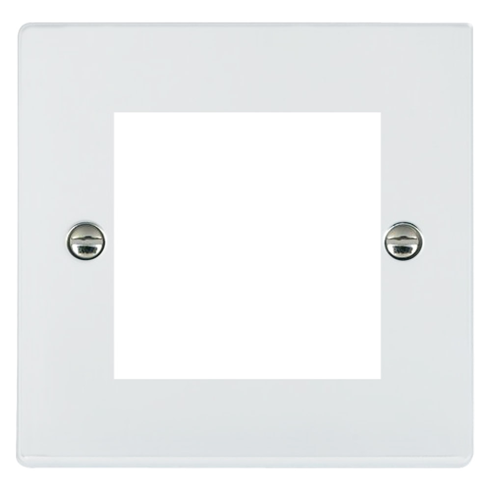 Image for Hamilton Eurofix Euro Front Plate 2 Module Single Plate White Plastic
