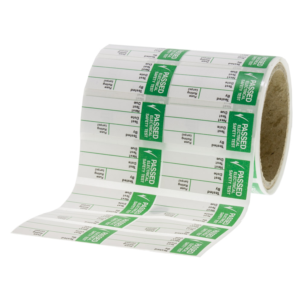 Image for PAT Pass Test Labels Small 35 x 15mm Vinyl Self Adhesive Roll of 250