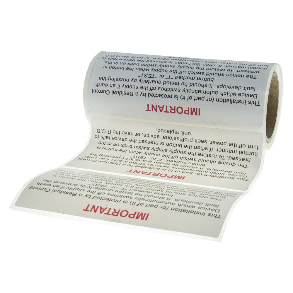 Image for RCD Test Labels 130 x 60mm Self Adhesive Roll of 100
