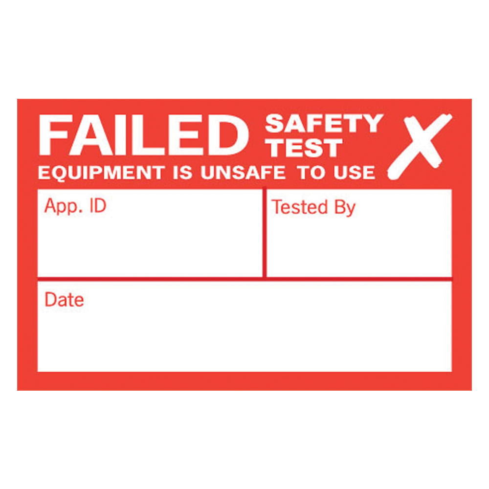 Image for Kewtech Fail Test Appliance Labels 250 Fan Folded Stickers