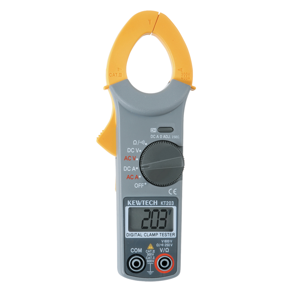 Image for Kewtech Digital 400A/600V AC/DC Clamp Meter Electrical Tester KT203