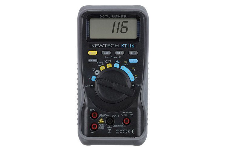 Image for Kewtech KT116 Digital Multimeter Tester 600V 10A AC/DC and Temperature