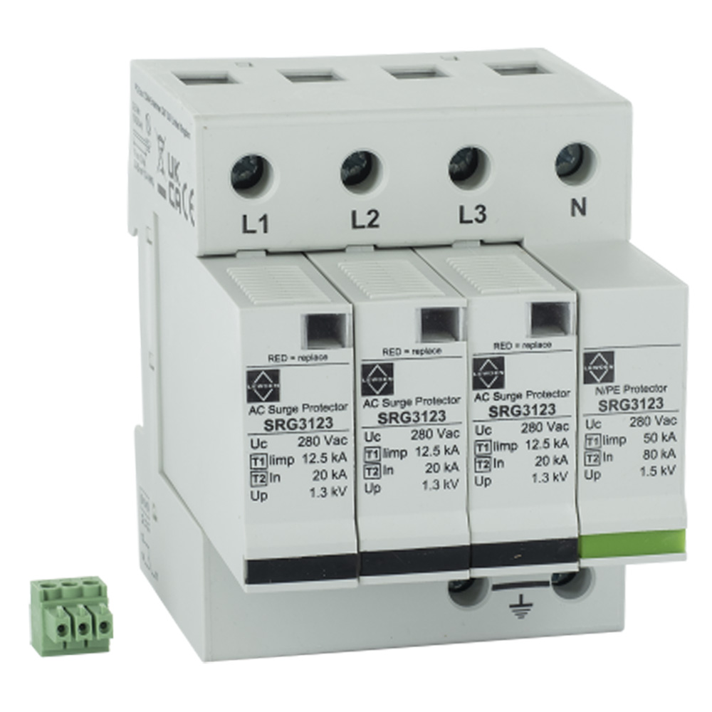 Image for Lewden Lightning Surge Arrester 4 Module Type 1 2 and 3 1P + Neutral