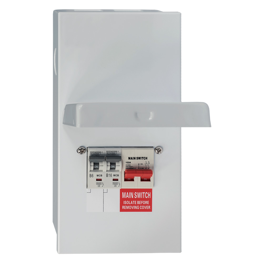 Image for Lewden Garage Consumer Unit Main Switch 3 Ways IP2XC